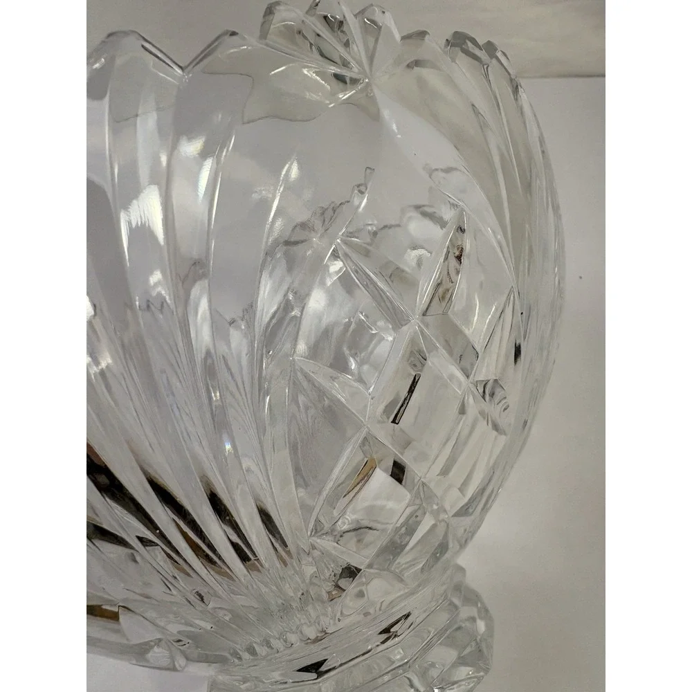 Vintage Lead Crystal Pedestal Bowl‎ 9